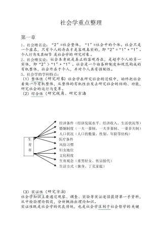 社会学重点整理