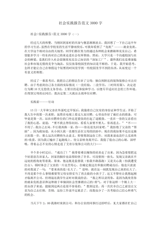 社会实践报告范文3000字