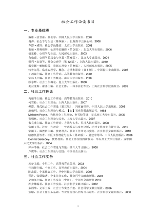 社会工作必读书目