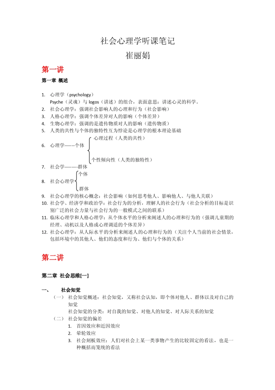 社会心理学华东师范大学崔丽娟(学习笔记)_第1页