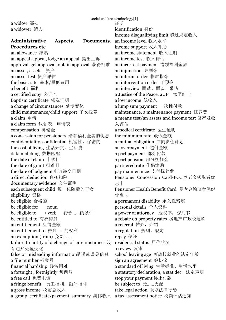 社会福利专业词汇socialwelfareterminology_第3页