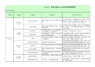 社会组织公益项目评估指标表。