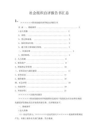 社会组织自评报告汇总