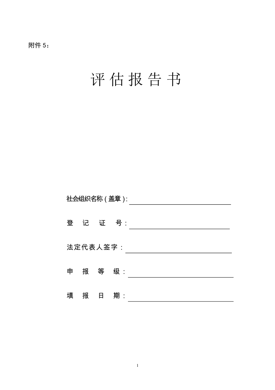 社会组织评估报告书_第1页
