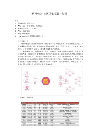 社区团购商业计划书