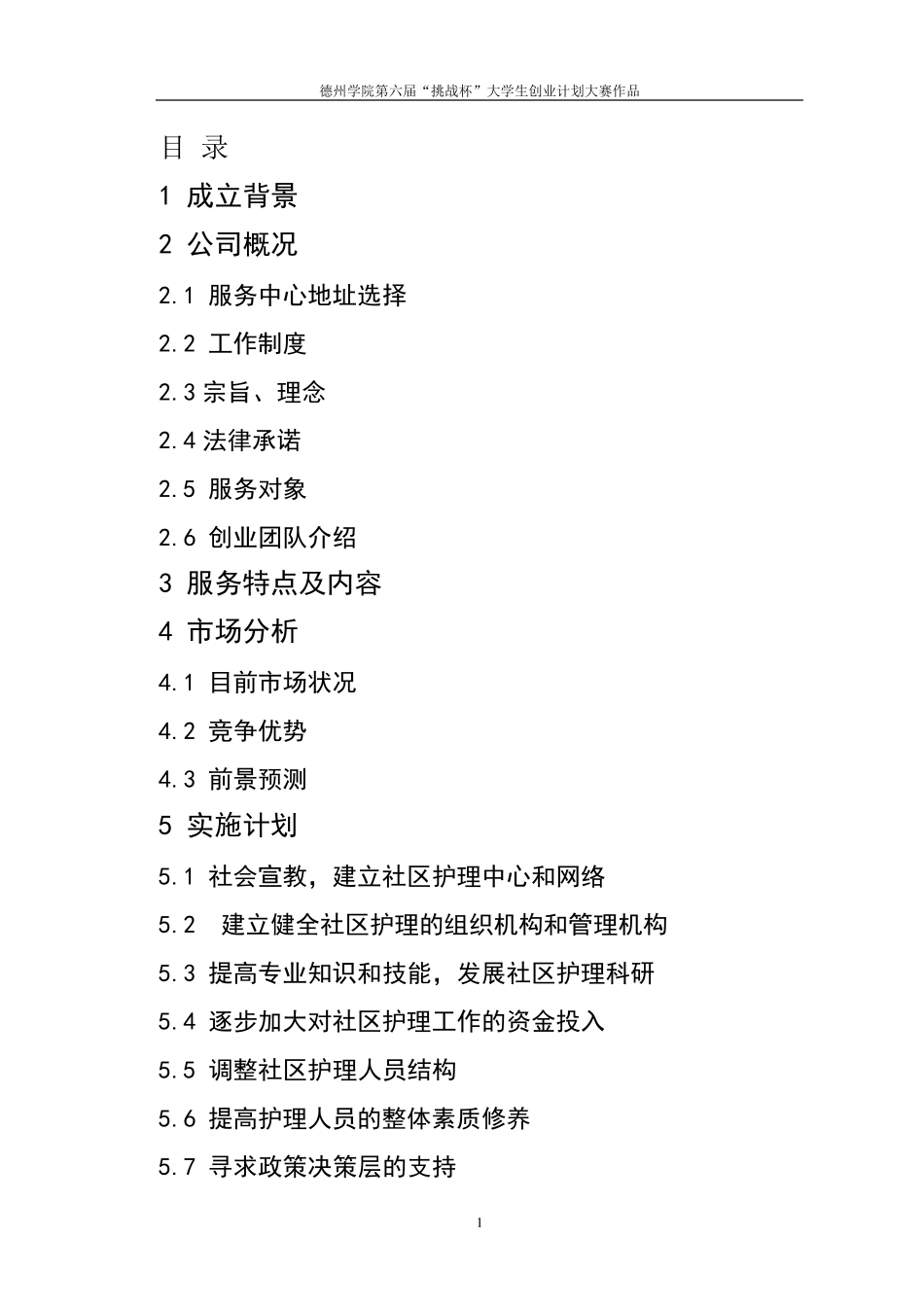 社区家庭护理服务创业计划书_第2页