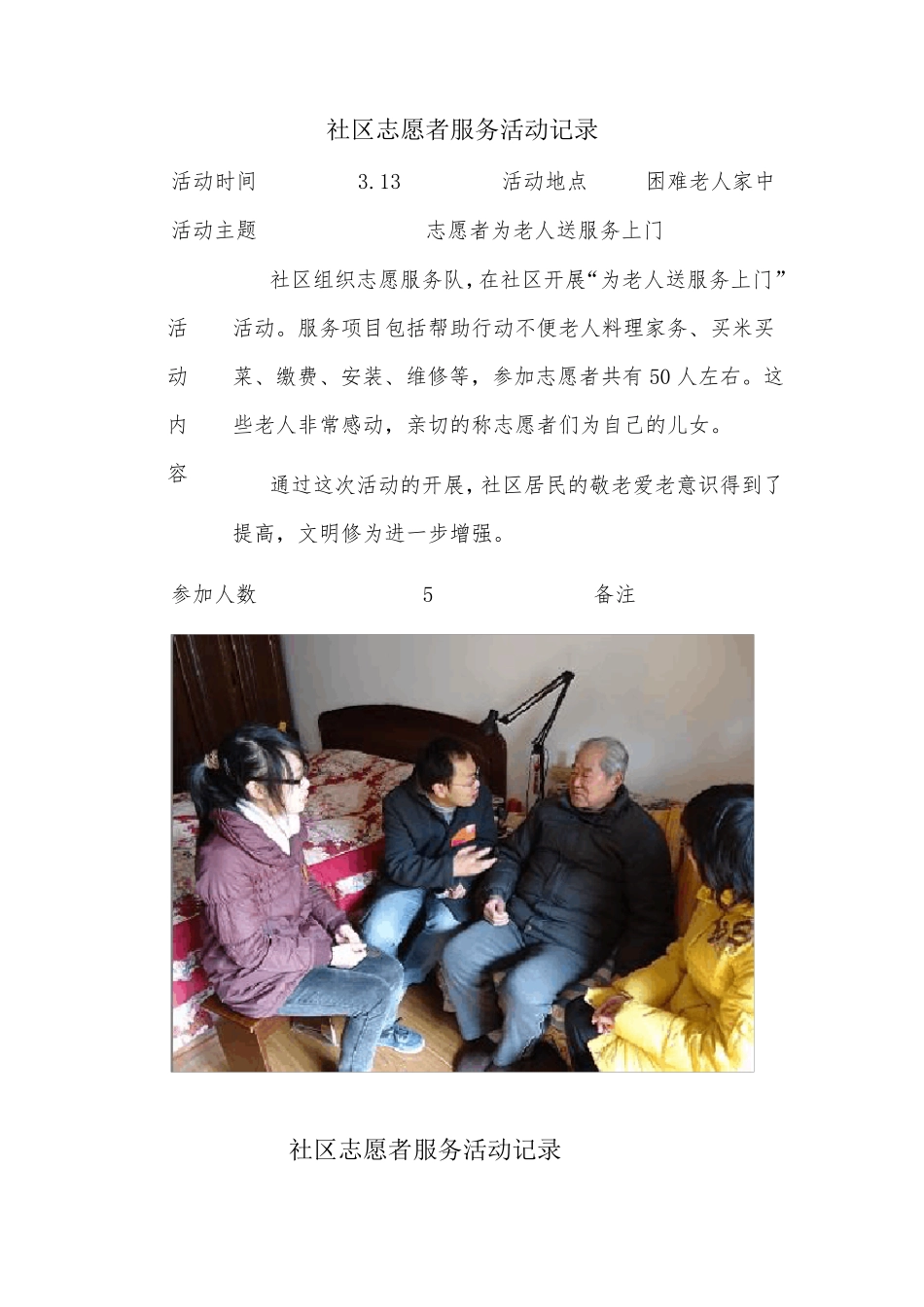 社区志愿者服务活动记录_第3页