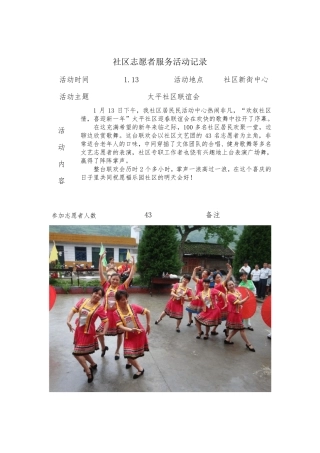 社区志愿者服务活动记录