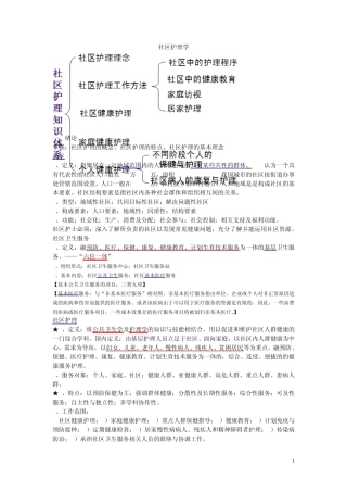 社区护理学总结