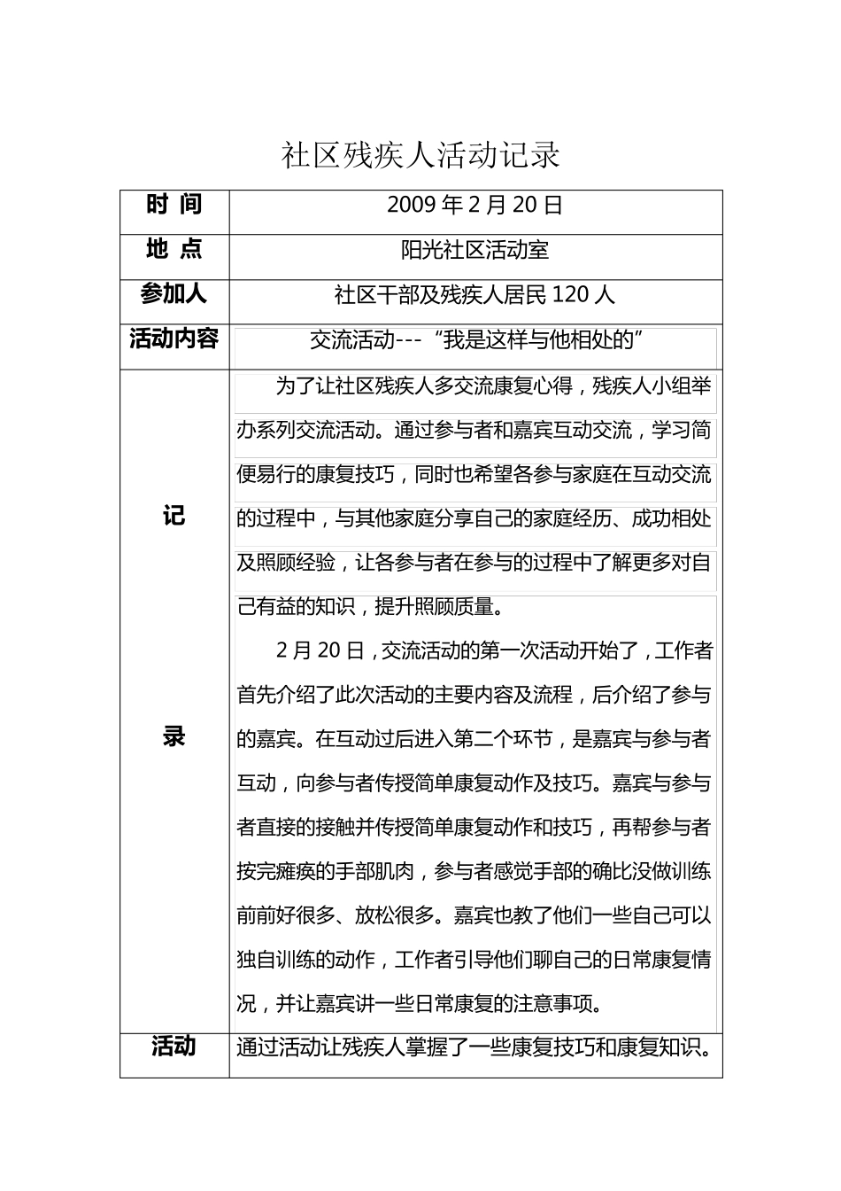 社区残疾人活动记录_第2页