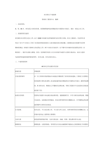 社区矫正个案案例