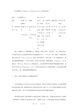 社区购物中心CommunityShoppingCenter及其基本特点