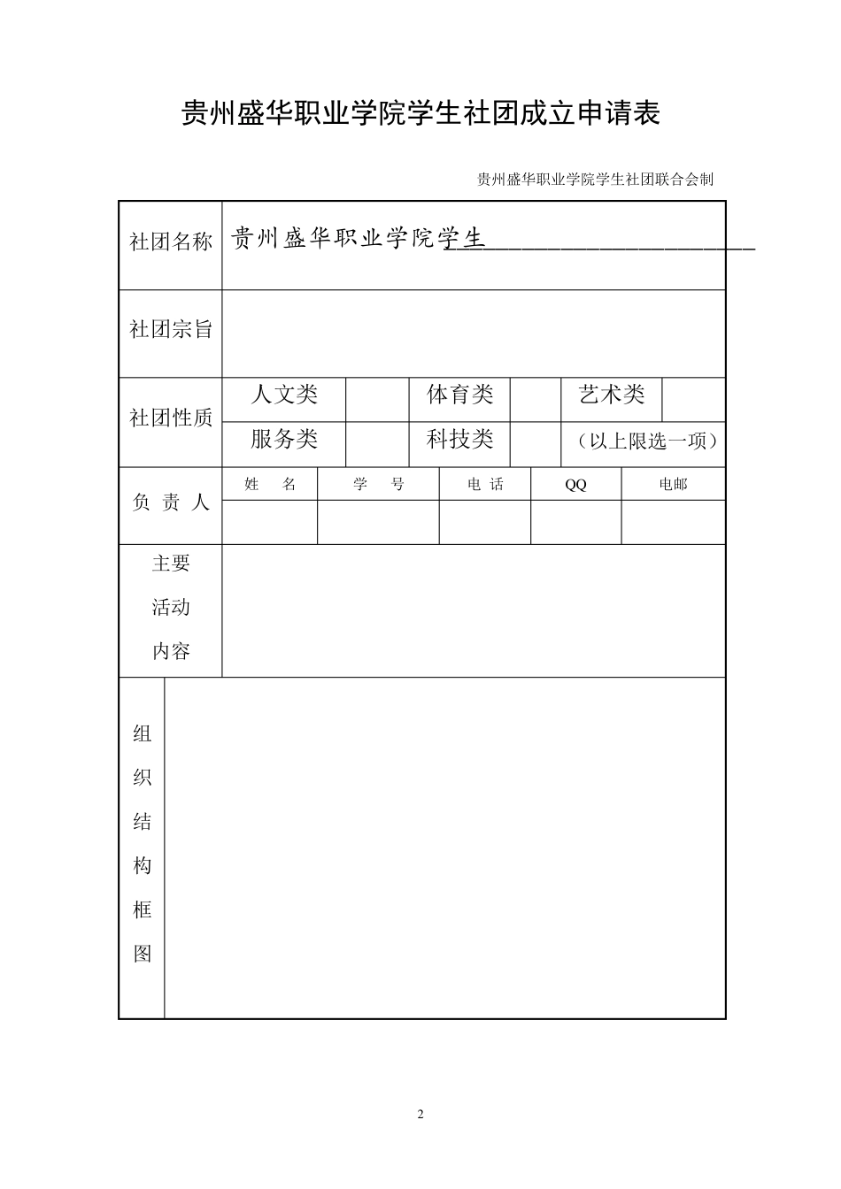 社团成立申请表_第3页