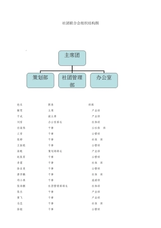 社团联合会组织结构图