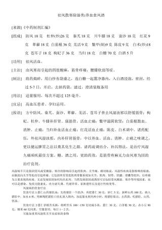 祛风散寒除湿类