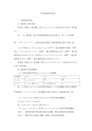 不等式选讲-知识点