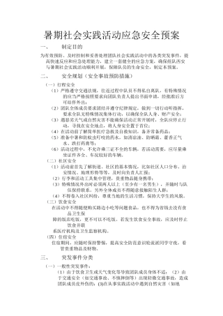 城市生存挑战活动应急安全预案汇总