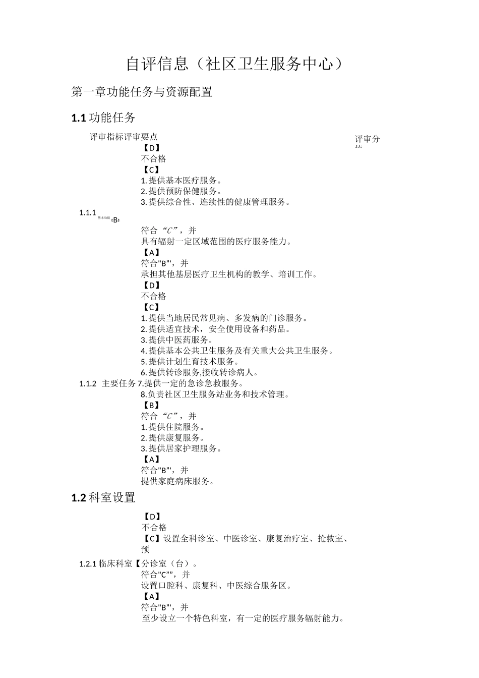 优质服务基层行评价标准(社区卫生服务中心) (3)_第1页