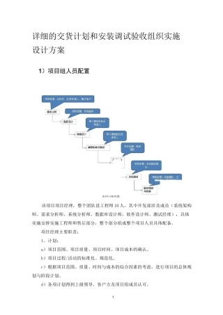 详细的交货计划和安装调试验收组织实施设计方案