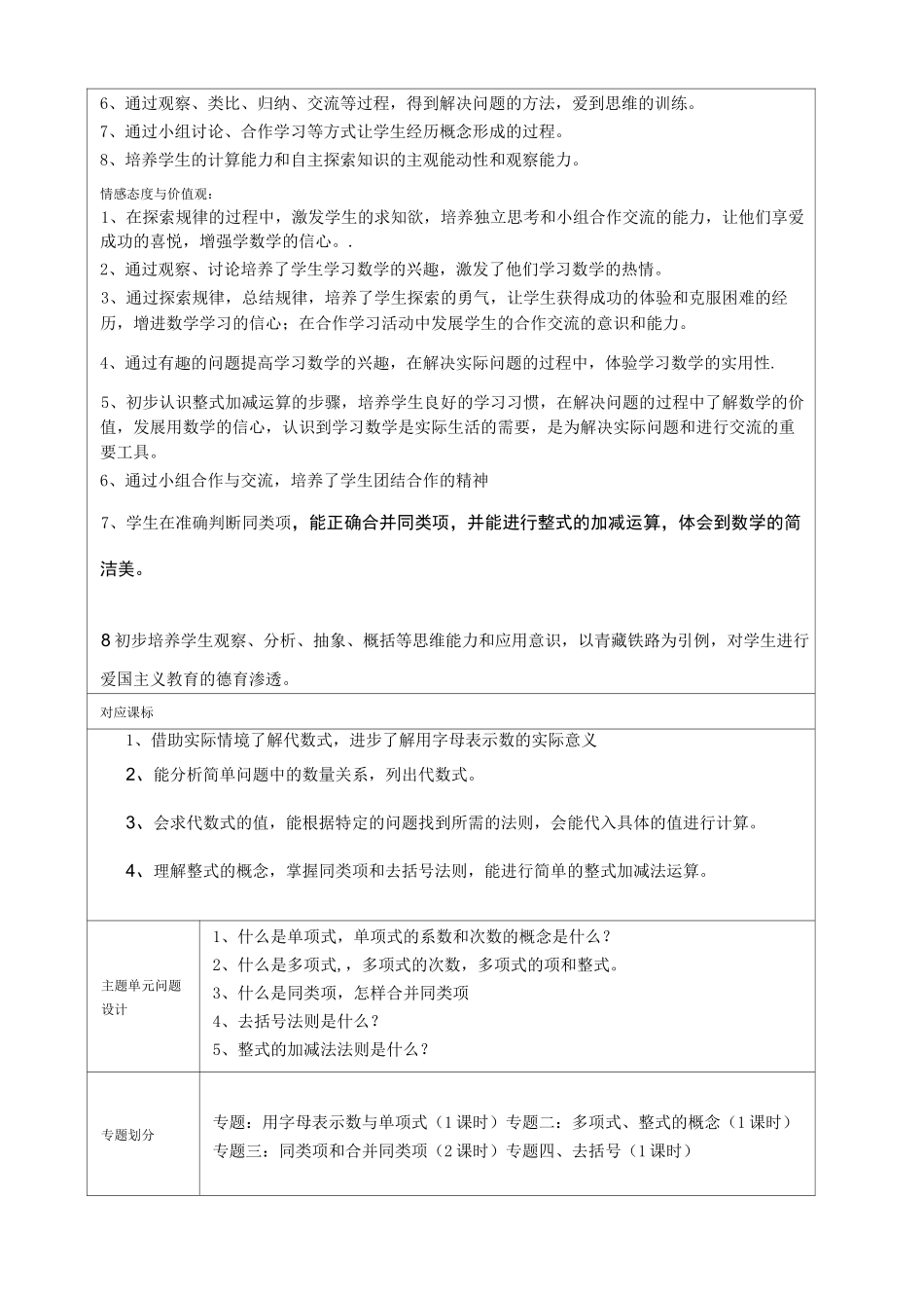 整式的加减主题单元设计_第3页