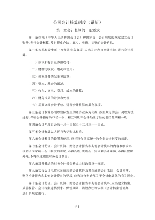 公司会计核算制度 