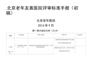 老年友善医院评审标准