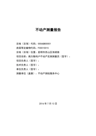 不动产测量报告书