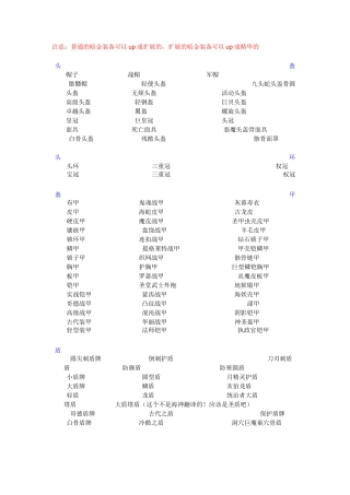 暗黑2-暗黑所有白色装备-普通-扩展-精华级-各级别物品-普通版