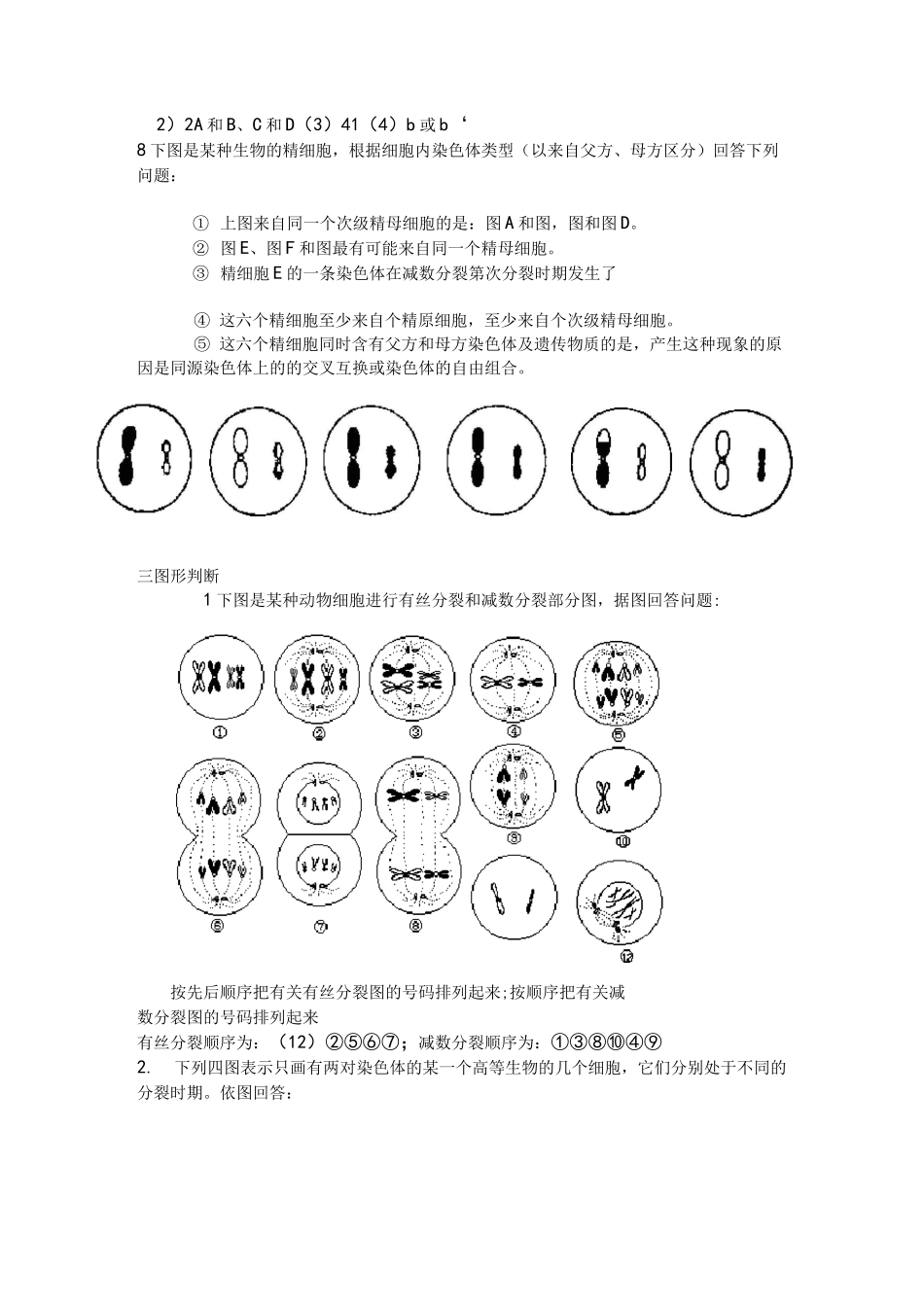 减数分裂考点及题型_第3页