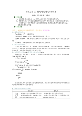 知识讲解 磁场对运动电荷的作用(基础) 