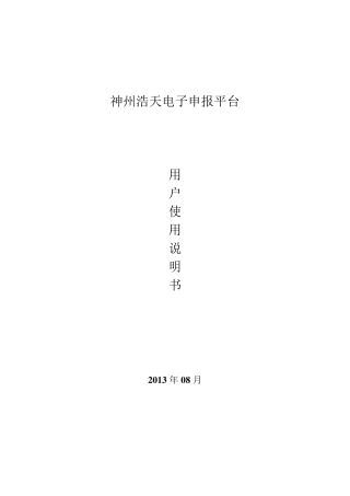 神州浩天电子申报平台V1.0用户使用说明书