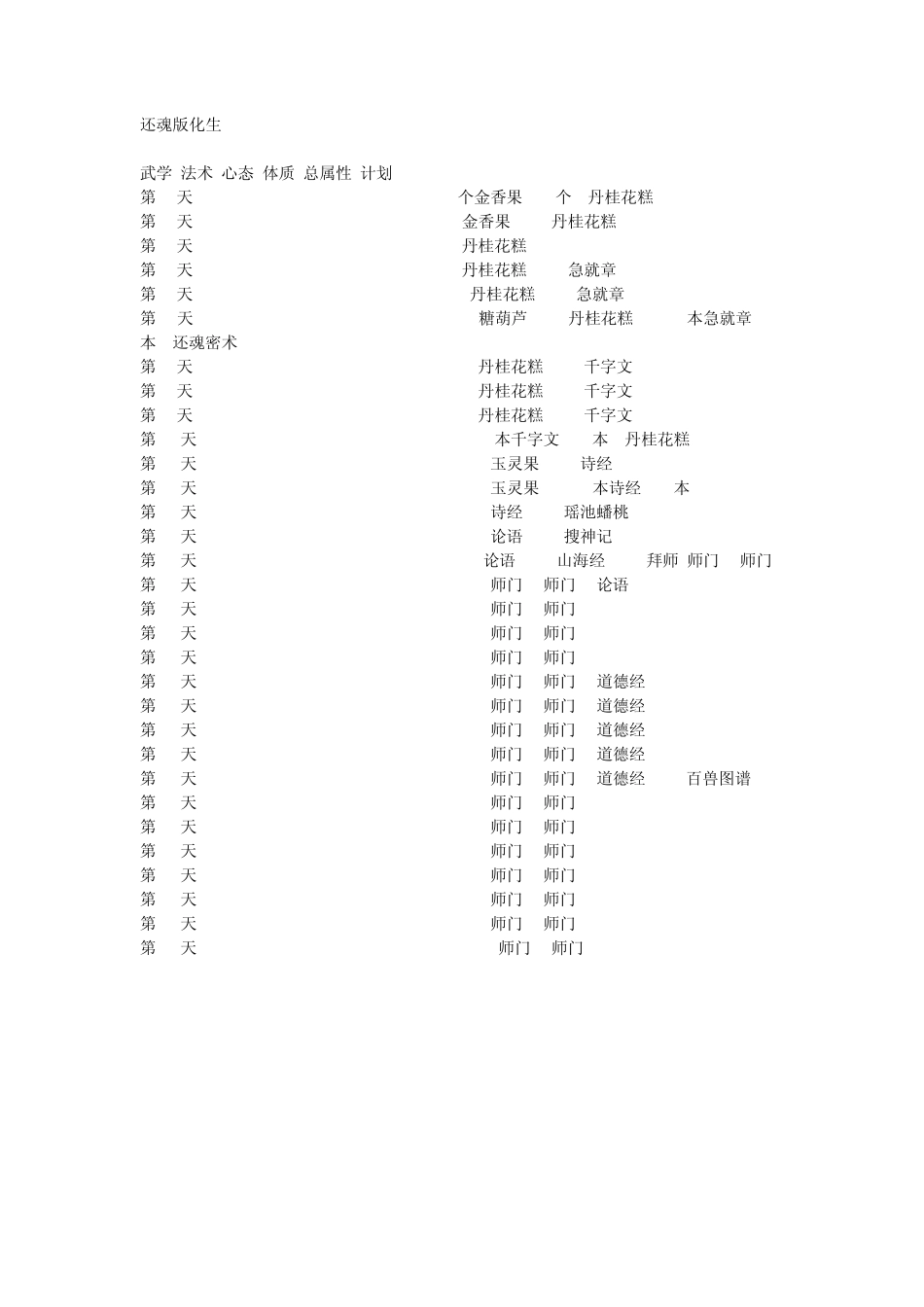 神武最新最全孩子计划书(所有门派)_第3页