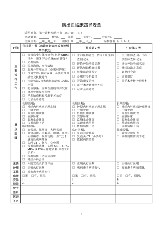 神经内科临床路径表单(13)