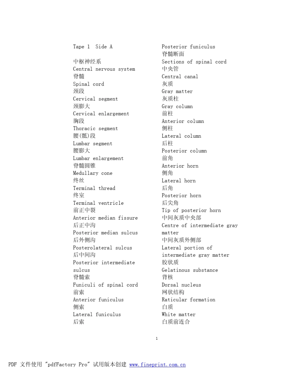 神经外科英语专业词汇_第1页