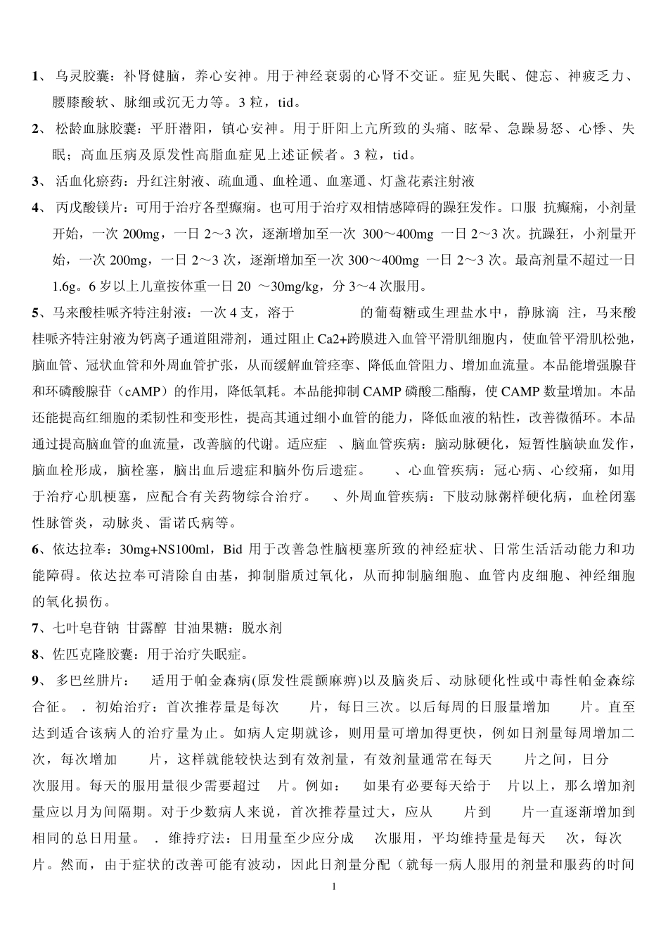 神经科常用药物个人总结_第1页