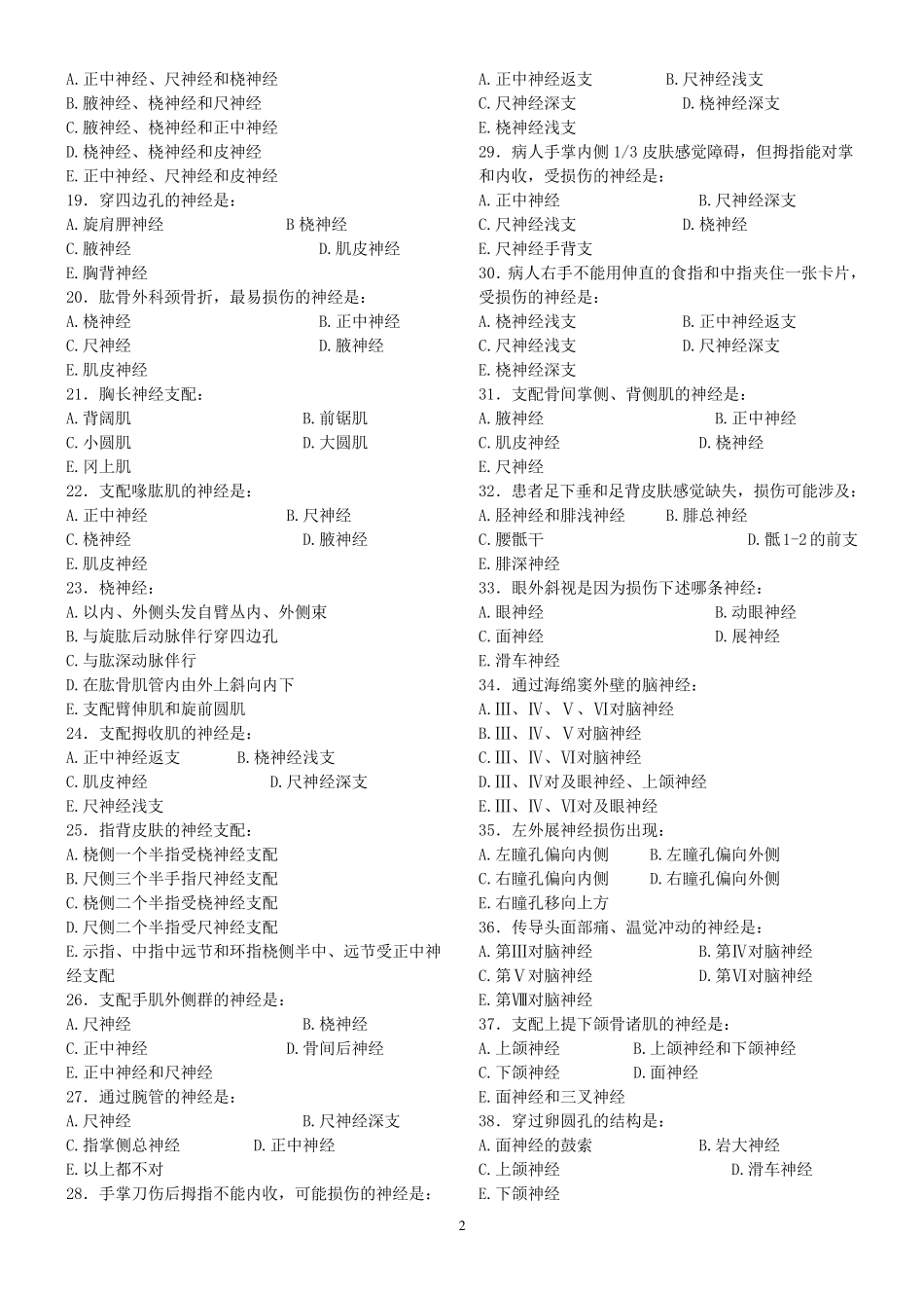 神经系统解剖学试题_第2页