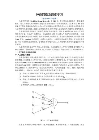 神经网络及深度学习(包含matlab代码)