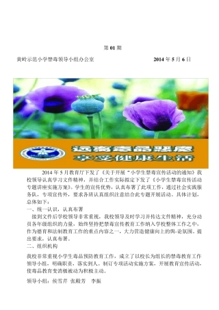 禁毒宣传工作简报