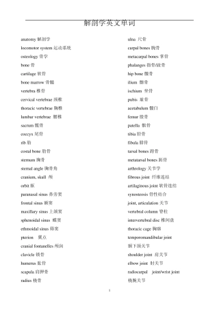 福医大2012级七年制临床医学系解英文单词表