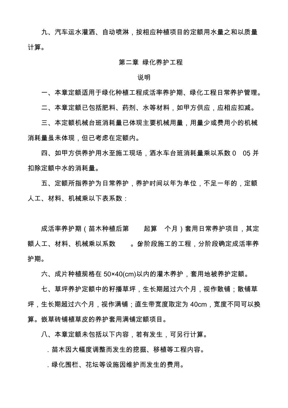 福建园林绿化工程消耗量定额_第3页