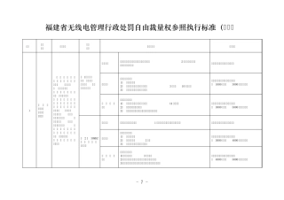 福建省无线电管理局行政处罚自由裁量权细化分解执行标准