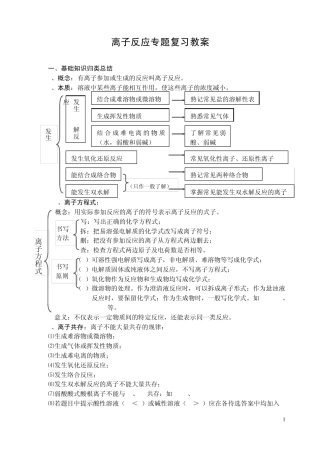 离子反应专题复习教案