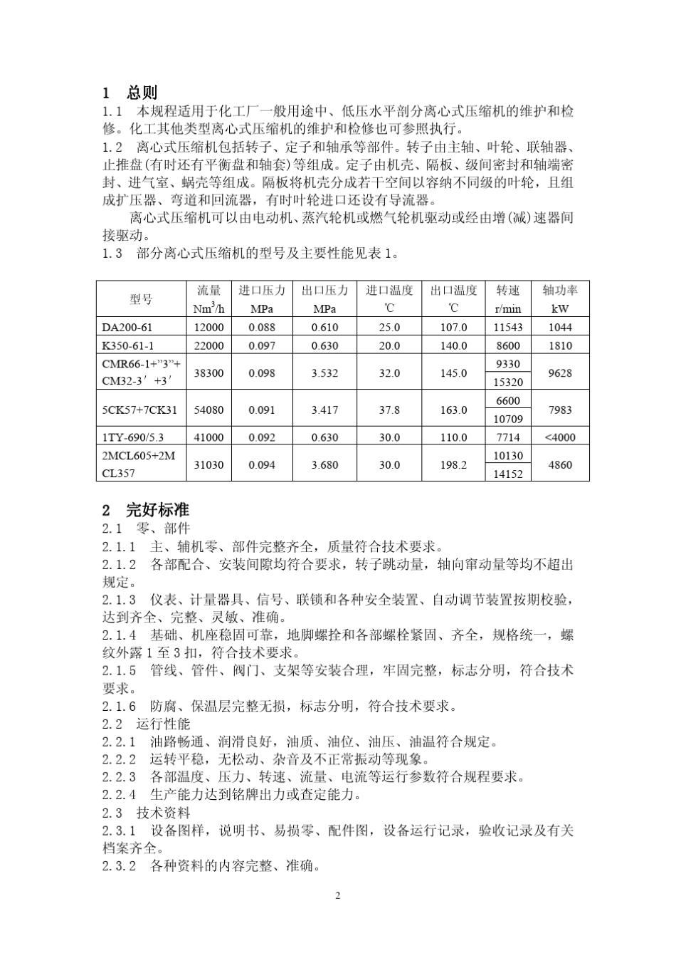 离心式压缩机维护检修规程_第2页