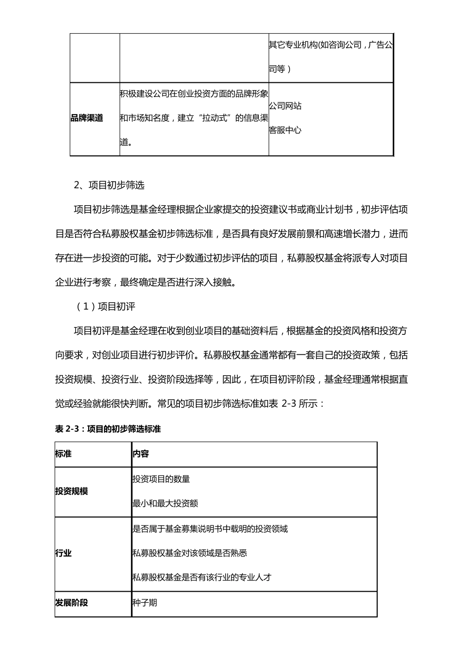 私募股权投资基金投资流程之项目寻找与评估_第2页