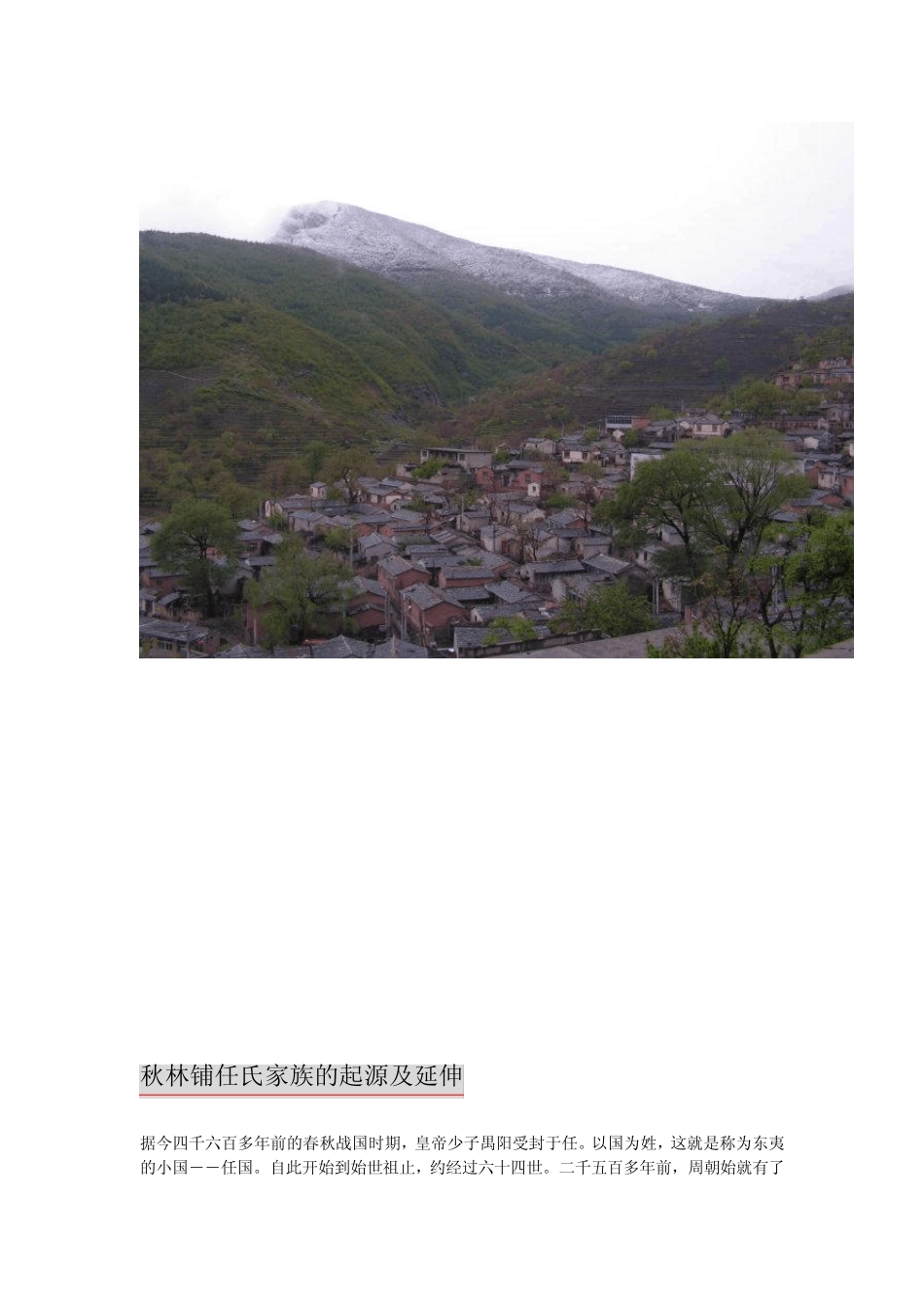 秋林铺任氏家族的起源及延伸_第1页