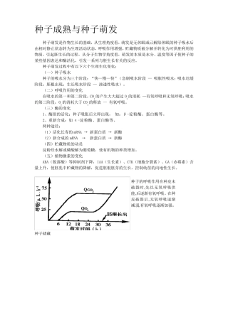 种子成熟与种子萌发
