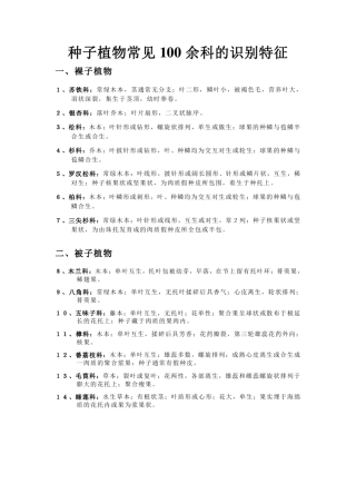 种子植物常见111科精要识别特征