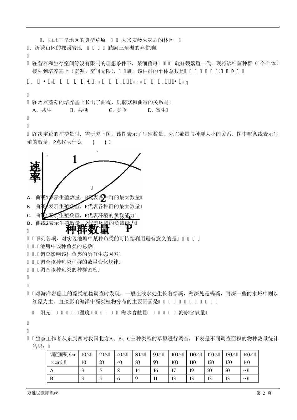 种群和群落单元试题_第2页