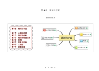 科学七年级下册第4章地球与宇宙思维导图