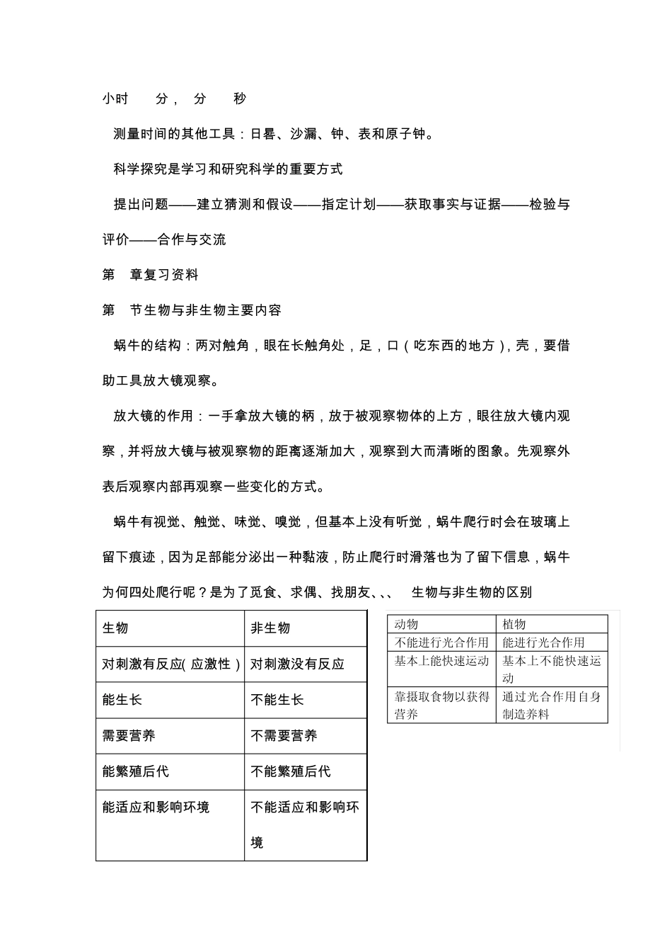 科学人教版七年级上复习提纲_第3页